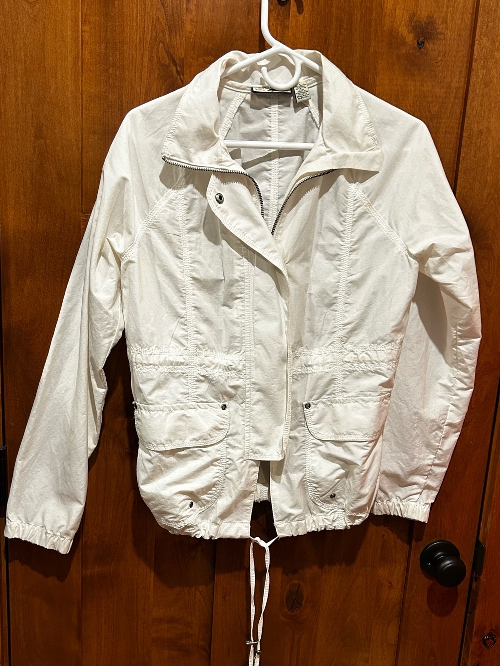 Caribbean Joe White Lightweight Jacket with Drawstring